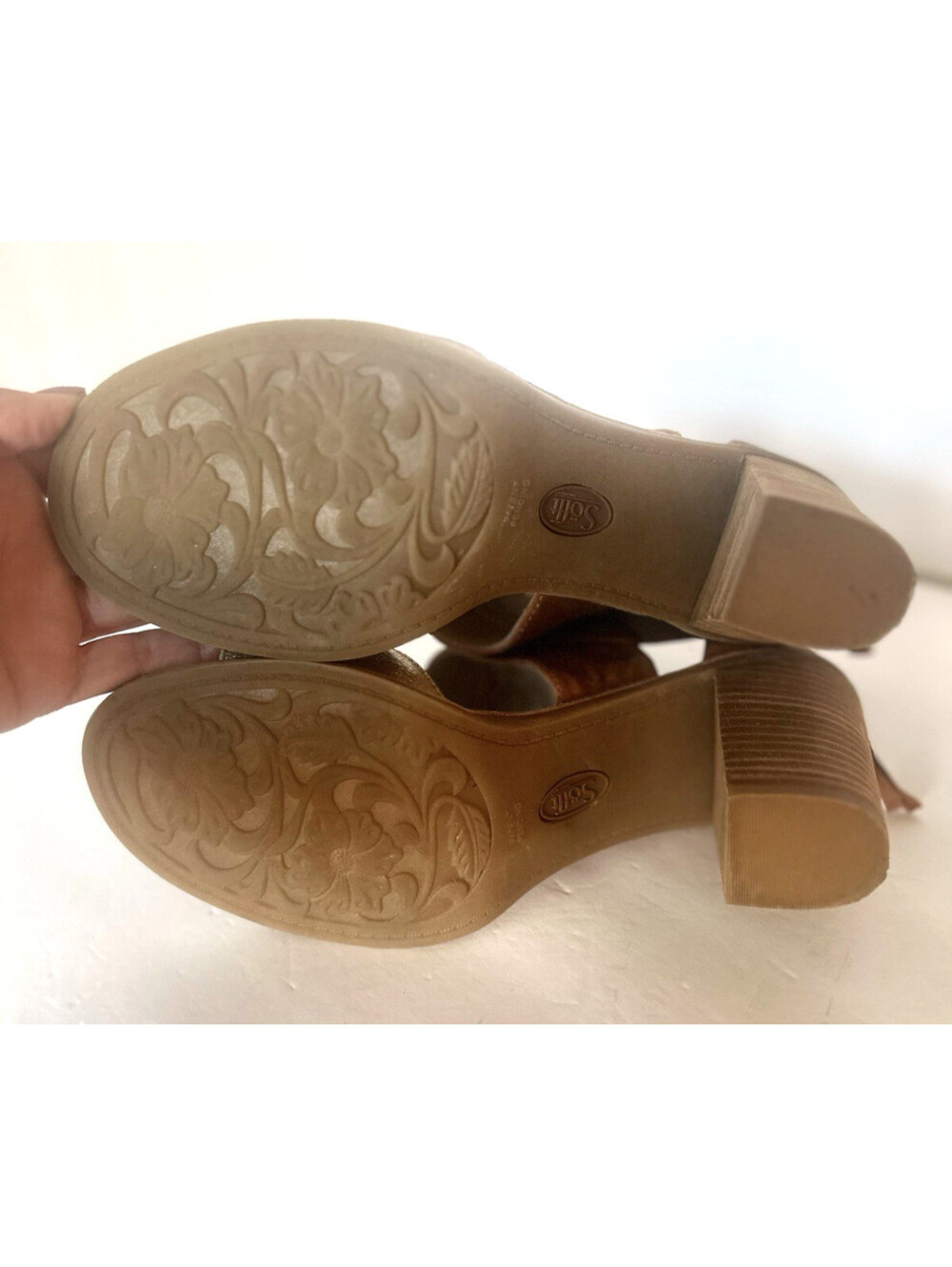 Sofft Pierz Women's Brown Heeled Sandals 9.5 Buckle Block Heel Comfort Shoes - Picture 6 of 9
